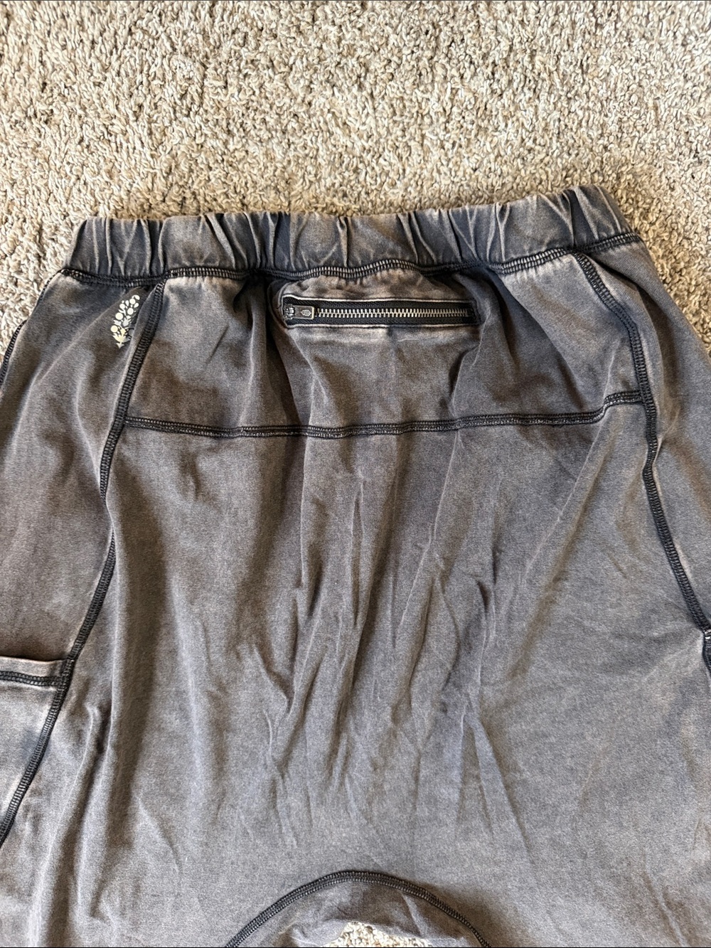Dark Gray Cropped Utility Jogger harem Pants - Picture 3 of 4